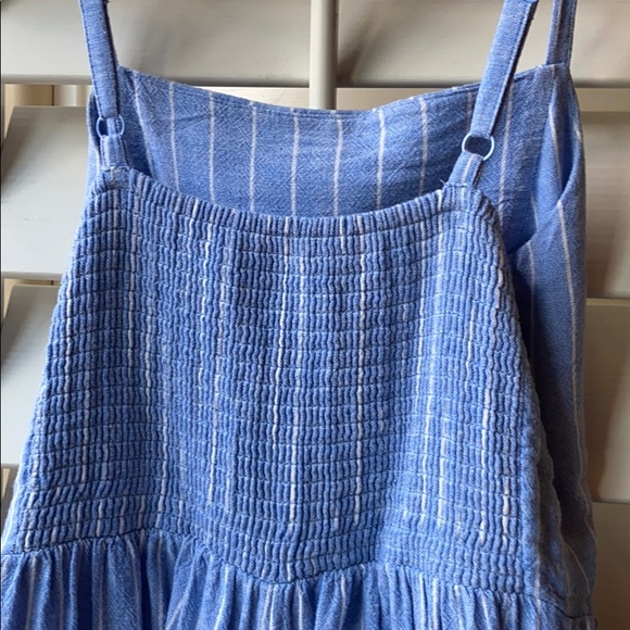 Blue & White Striped Smocked Jumsuit - Picture 6 of 9